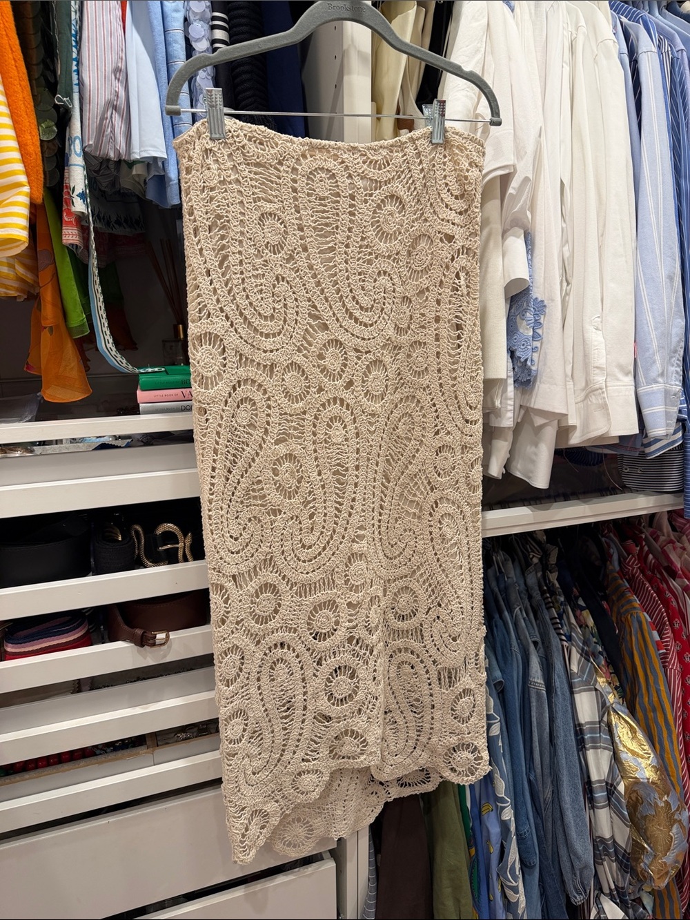Bailey 44 Cream Crochet High-Low Skirt
